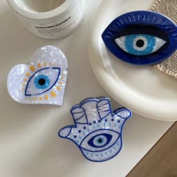 New Trendy Vintage Boho Aesthetic Mystic Acetate Heart Evil Eye Hair Claw Clips for Women Hair Accessories