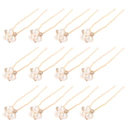 12Pcs/Set Elegant Pearl Crystal Wedding Hair Pins for Women Flower U-Shape Hair Clips Bridal Hair Accessories Jewelry Gifts