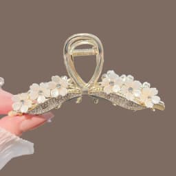 Floral Shark Hair Clip for Women Updo Bun Ponytail Holder Large Shark Clip for Hair DIY Accessory Hair Styling