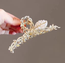 Floral Shark Hair Clip for Women Updo Bun Ponytail Holder Large Shark Clip for Hair DIY Accessory Hair Styling