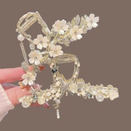 Floral Shark Hair Clip for Women Updo Bun Ponytail Holder Large Shark Clip for Hair DIY Accessory Hair Styling