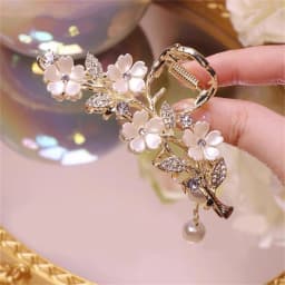 Floral Shark Hair Clip for Women Updo Bun Ponytail Holder Large Shark Clip for Hair DIY Accessory Hair Styling