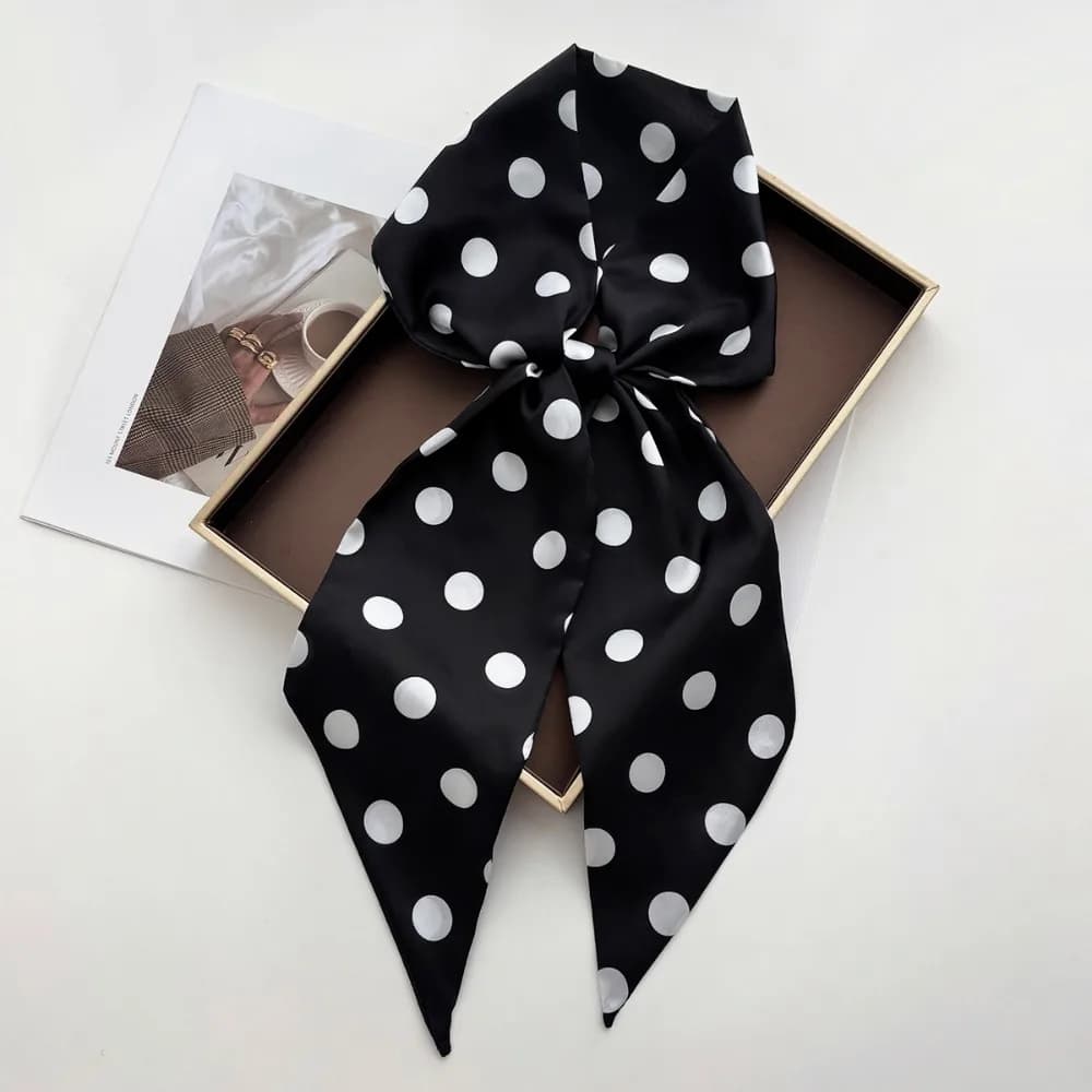 Scarf Women Dot Print Long Silk Feeling Bag Tie Neck Skinny Scarves Female Foulard Hairband Print Lady Neckerchief Ribbon