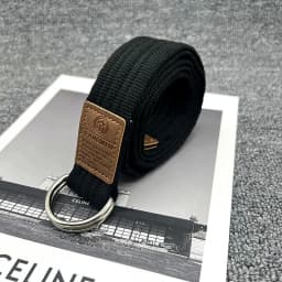 New Unisex Canvas Belt Double Ring Buckle Belts Men Women's Casual Business Cowboy Pants Belt