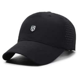 Quick-dry Baseball Cap for Men, R Logo, Perforated Mesh, Breathable, Duckbill Cap, Summer, Simple Outdoor Sun Protection Hat
