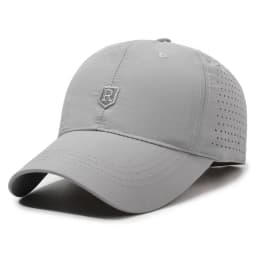 Quick-dry Baseball Cap for Men, R Logo, Perforated Mesh, Breathable, Duckbill Cap, Summer, Simple Outdoor Sun Protection Hat