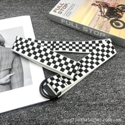 Classic Black and White Checkered Canvas Belt Men and Women Universal Fashion Versatile Student Sport Accessories Versatile Belt