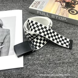 Classic Black and White Checkered Canvas Belt Men and Women Universal Fashion Versatile Student Sport Accessories Versatile Belt