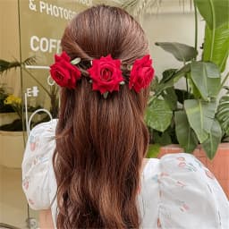 3Pcs Atmospheric Red Flower Hair Accessories, Rose Hair Clips, Side Hairpins, Classic Red Felt Rose Hair Clips - Perfect for Summer Outfits and Festive Occasions