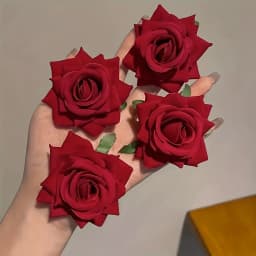 3Pcs Atmospheric Red Flower Hair Accessories, Rose Hair Clips, Side Hairpins, Classic Red Felt Rose Hair Clips - Perfect for Summer Outfits and Festive Occasions