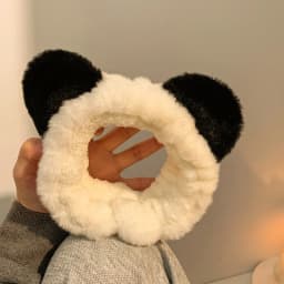 Cute Cartoon Plush Panda Ears Headband for Women Wide Hairband for Mask Applying Washing Face Autumn Winter Hair Accessories