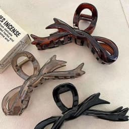 13cm Acrylic Ribbon Bow Hair Claws Crab Hair Clips Glossy Barrettes Headwear Hairpins Shark Ponytail For Women Hair Accessories