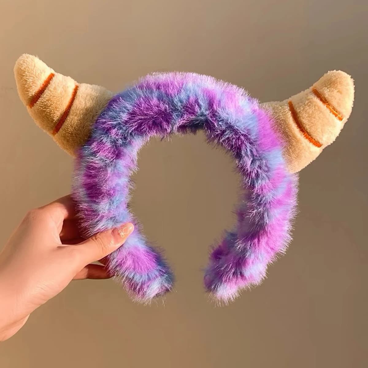 Purple Monster Plush Headband For Women Face Washing Hair Accessories Soft Hairband For Makeup Skin Care