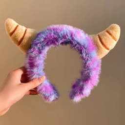 Purple Monster Plush Headband For Women Face Washing Hair Accessories Soft Hairband For Makeup Skin Care