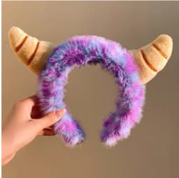 Purple Monster Plush Headband For Women Face Washing Hair Accessories Soft Hairband For Makeup Skin Care