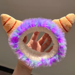 Purple Monster Plush Headband For Women Face Washing Hair Accessories Soft Hairband For Makeup Skin Care