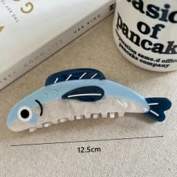 1Pcs Creative Ocean Sardine Hair Clip Cute Shark Texture Ponytail Holder Female Hair Ornament Clip