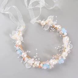 Handmade Pearl Flower Hair Band with Diamond Decoration Tassel for Women Party Wedding Hair Accessories