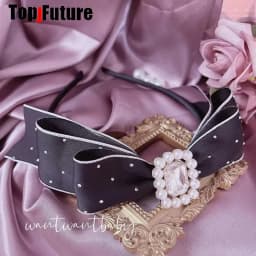 Jirai Kei Subculture Y2K GIRL Women's Harajuku Punk Goth Lolita Sweet Cool Pearl Wave Point Hair Hoop Headband Hair Band