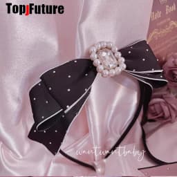 Jirai Kei Subculture Y2K GIRL Women's Harajuku Punk Goth Lolita Sweet Cool Pearl Wave Point Hair Hoop Headband Hair Band