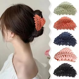 New Korean Matte Solid Color Leaf Claw Clip Crab Hair Claws Ponytail Hairpin for Women Girls Daily use Hair Accessories