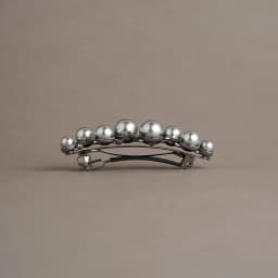 Elegant Grey Pearl Rhinestone Hair Clip High-end Women's Back of Head Half-tied Spring Clip Hairpin France Hair Accessories