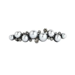 Elegant Grey Pearl Rhinestone Hair Clip High-end Women's Back of Head Half-tied Spring Clip Hairpin France Hair Accessories