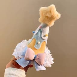 Cute Plush Yellow Star Birthday Hat Headband, Girl Heart Cake Hair Accessory for Birthday Party Photo[G33]