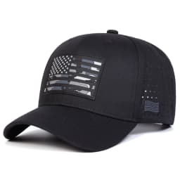Fashion Patch American Flag Breathable Mesh Baseball Cap Suitable for Men for Outdoor Sports and Sun Protection