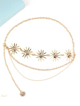 European and American vintage metal sunflower waist chain pendant, multi-layer high-end chain dress belt accessory