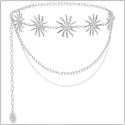 European and American vintage metal sunflower waist chain pendant, multi-layer high-end chain dress belt accessory