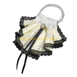 49MC Victorian Detachable Collar For Women Daily Outfit Formal Event with Ribbon Tie Decorative Collar for Costume Enhancer