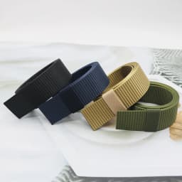 38mm Tank Pattern Nylon Woven Belt, 130-170cm Extended Strap, Durable Casual Waist Belt, Adjustable Daily Outdoor Body Accessory