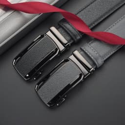 New cross-border men's rubber-injected leather belt, business casual automatic buckle belt, cowhide trouser belt, business belt