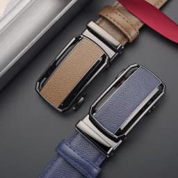 New cross-border men's rubber-injected leather belt, business casual automatic buckle belt, cowhide trouser belt, business belt