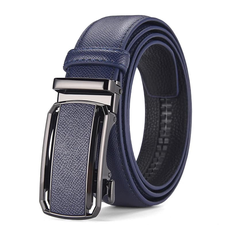 New cross-border men's rubber-injected leather belt, business casual automatic buckle belt, cowhide trouser belt, business belt
