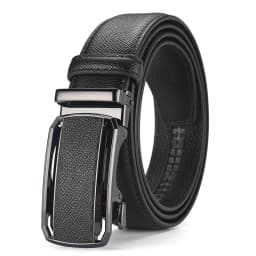 New cross-border men's rubber-injected leather belt, business casual automatic buckle belt, cowhide trouser belt, business belt