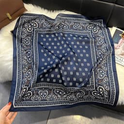2026 New Paisley Print Silk Scarf for Women Square Hijab Soft Neck Tie Female Fashion Decoration Silk Headscarf 70*70cm Kerchief