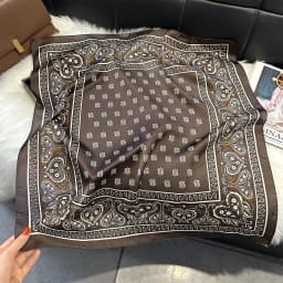 2026 New Paisley Print Silk Scarf for Women Square Hijab Soft Neck Tie Female Fashion Decoration Silk Headscarf 70*70cm Kerchief