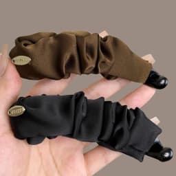 Elegant Solid Fold Fabric Banana Hairpin For Women Girls High Ponytail Holder Hair Clip Barrette Fashion Hair Accessories