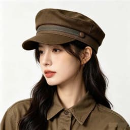 Spring Summer Breathable Linen Navy Style Cap British Wide Brim Peaked Cap Neutral Style Soft Hat for Small Head