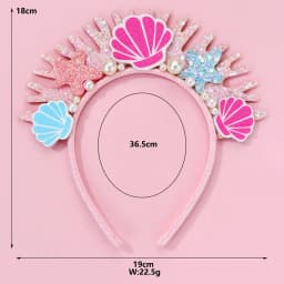 Ocean-Themed Glitter Headband, Featuring Glittery Ocean Elements Paired with Pearl Decorations, Crown Flower Mermaid Headband, with a Dreamy and Exquisite Design, Suitable for Beach-Themed Parties, Dress-Up Occasions, and More, with a Sweet Style