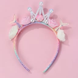 Ocean-Themed Glitter Headband, Featuring Glittery Ocean Elements Paired with Pearl Decorations, Crown Flower Mermaid Headband, with a Dreamy and Exquisite Design, Suitable for Beach-Themed Parties, Dress-Up Occasions, and More, with a Sweet Style