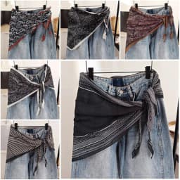 Elegant Multi-functional Floral Triangle Scarf cotton Floral Waist Belt Triangle Tie-Dye Women's Necktie Summer