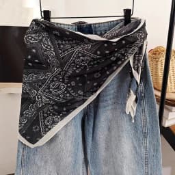 Elegant Multi-functional Floral Triangle Scarf cotton Floral Waist Belt Triangle Tie-Dye Women's Necktie Summer