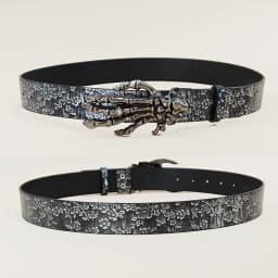 Luxury Designer Gothic Punk Belt for Men And Women Cross Buckle plus Size Silver Flora Black Waistband for Jeans Skirt Dress