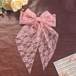 3pcs large fairy butterfly bow duckbill hair clips, featuring long flowing design, delicate lace ribbon and hollow carving. S