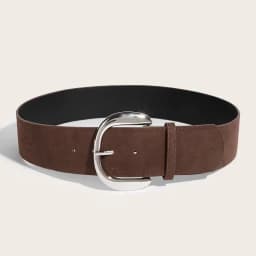 Women Luxury Design Suede Leather Wide Belt Casual Versatile Business Waist Strap Trendy Pin Buckle Waistband