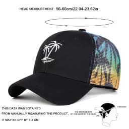 Unisex Coconut Tree Embroidery Baseball Net Caps Spring and Summer Outdoor Adjustable Casual Hats Sunscreen Hat Sports Cap