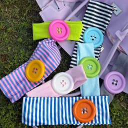 American Hot Girl Trendy Y2K New Original Handmade Headband Summer Dopamine Striped Button Women Hair Accessories